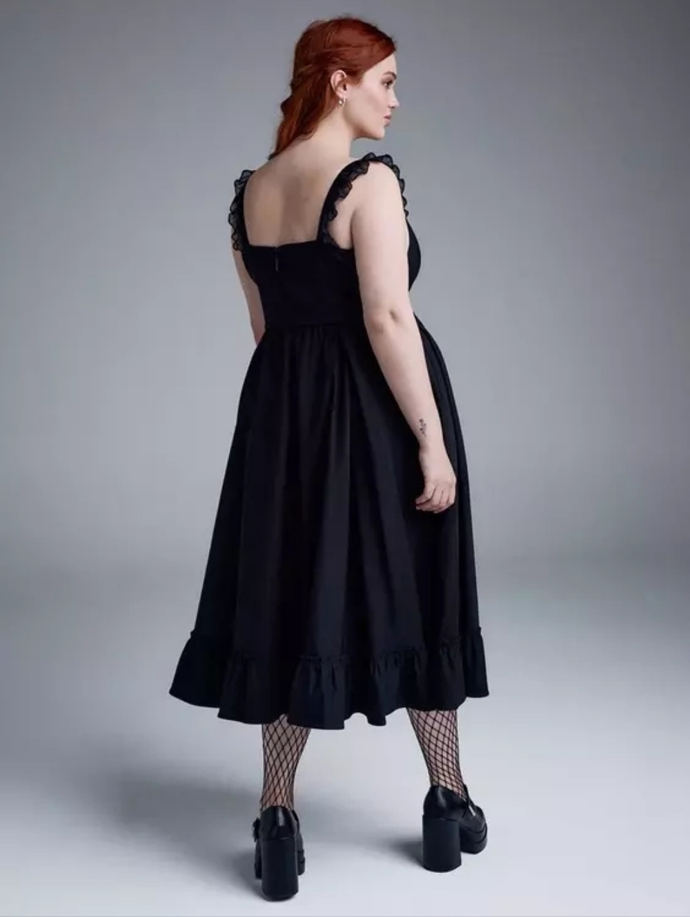 Torrid Nightfall Black Goth Lace Up Corset Midi Dress Women's Plus Size 14 Nwt - Picture 2 of 5